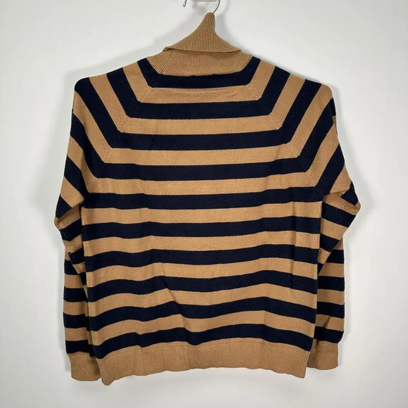 Yest Striped Brown Turtleneck Sweater 6 - Picture 4 of 5